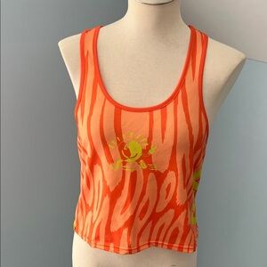 Orange Zebra Print Tank Top